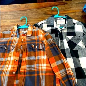 Lot of 2 Flannel boys shirts